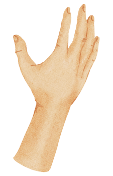 Watercolor hands gesture png