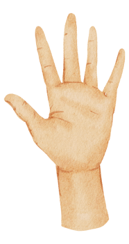Watercolor hands gesture png