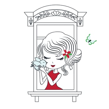 beautiful girl 1 vector