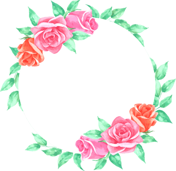 Flower wreath watercolor hand paint png