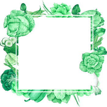 Vegatable frame with watercolor png