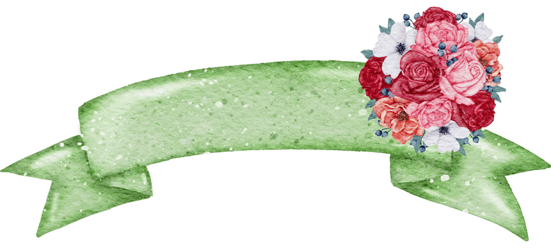 Ribbon banner watercolor png