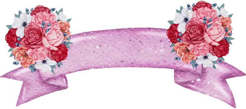 Ribbon banner watercolor png