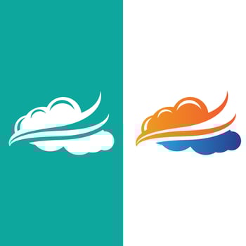 Cloud And Sun Logo Design, Sky Landscape Illustration, Brand Identity Vector
