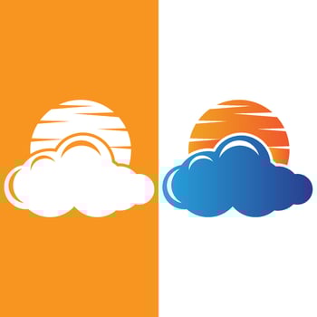 Cloud And Sun Logo Design, Sky Landscape Illustration, Brand Identity Vector