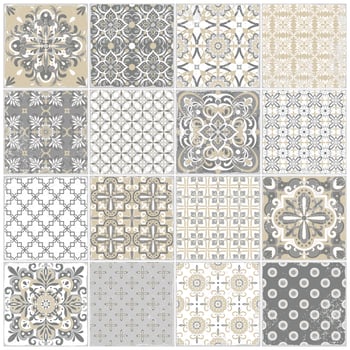 Traditional ornate portuguese tiles azulejos. Vintage pattern for textile design. vector