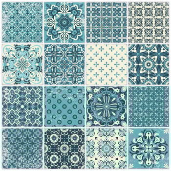 Traditional ornate portuguese tiles azulejos. Vintage pattern for textile design. vector