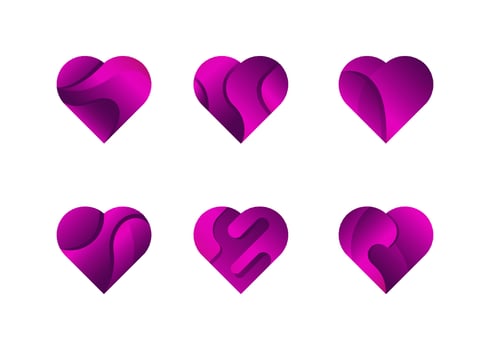 Set of love icons. Love vector illustration. Love logo. Heart symbol.