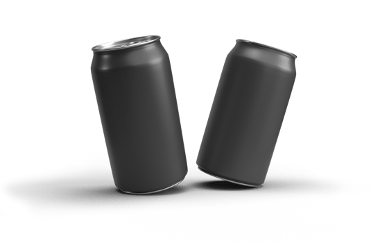 A 3d rendering of 2 cans on tranaprent background png