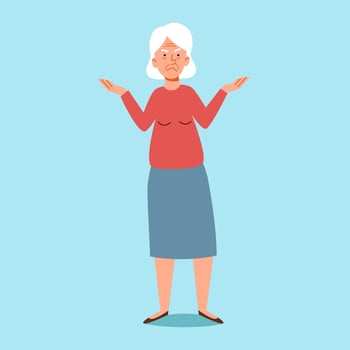 Grandma thought about it, trying to remember. vector
