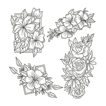 Minimalist Floral Tattoo Concept vector