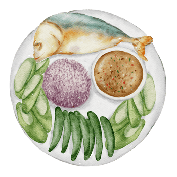 Thai food watercolor hand paint png