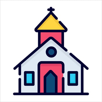 church, building icon, vector design usa independence day icon.