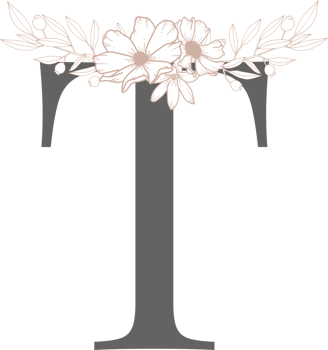 Alphabet with flower line art png