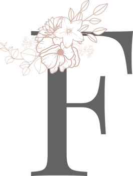 Alphabet with flower line art png