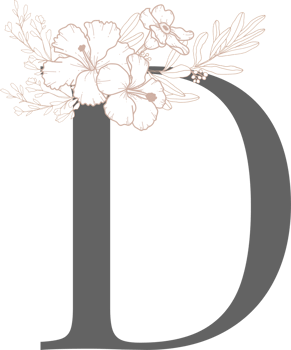 Alphabet with flower line art png