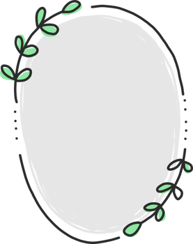 Flower wreath border doodle png