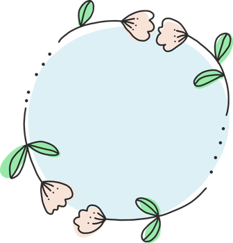 Flower wreath doodle png