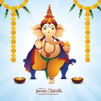 Illustration of lord ganpati background for ganesh chaturthi holiday design vector