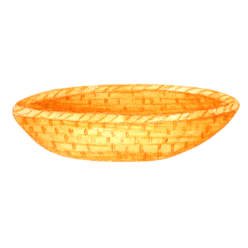 Basket watercolor hand paint png