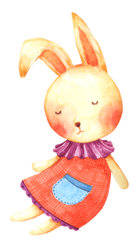 Cute Bunny  house watercolor png