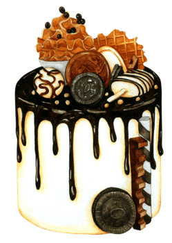 Dessert bakery watercolor png
