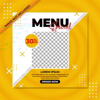 social media post food with photo vector