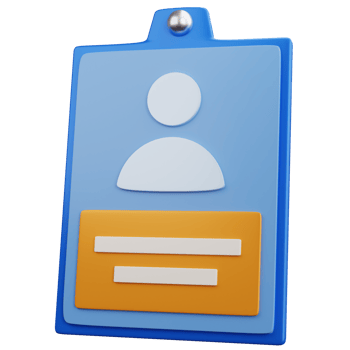3d rendering id card isolated png
