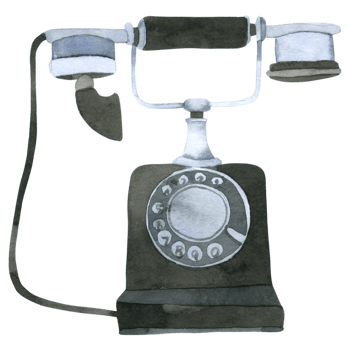 Old Telephone watercolor png