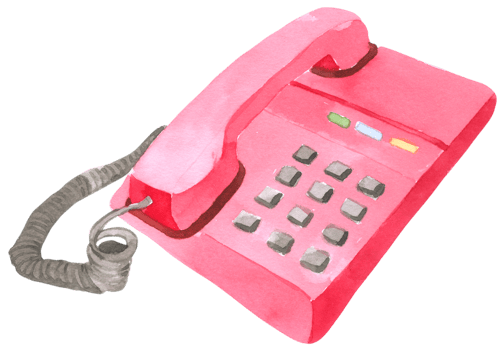Old Telephone watercolor png
