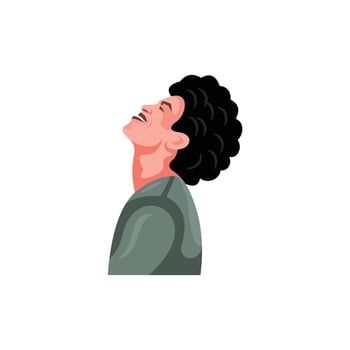 Men Afro Illustration Vector Logo