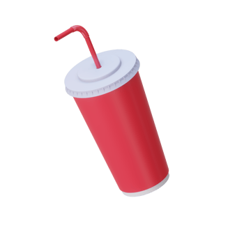 Red paper cup isolated on transparent background png