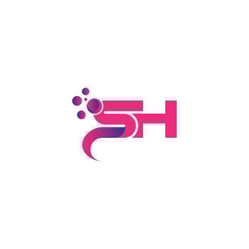 Bubble dots letter SH logo design free vector template.
