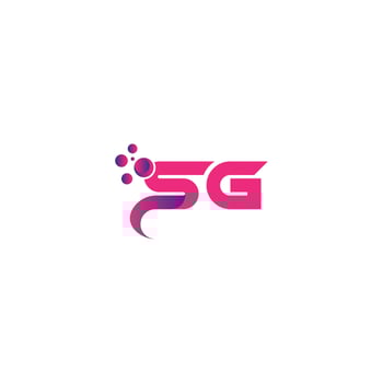 Bubble dots letter SG logo design free vector template.