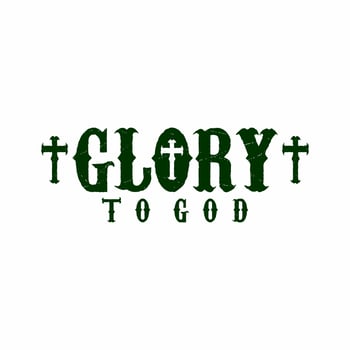 glory to God writing with cross illustration vector