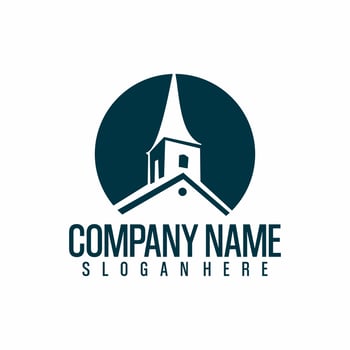 logo illustration of houses, places of worship, buildings. vector design