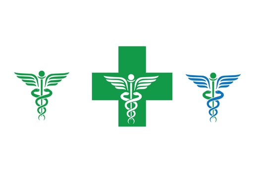 Snake medical icon caduceus vector design