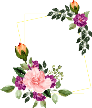 frame with purple and pink floral png