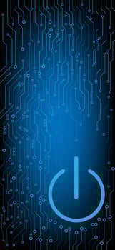 Switch symbol AI Electronic circuit board  hologram vector concept for future technology element background business screen