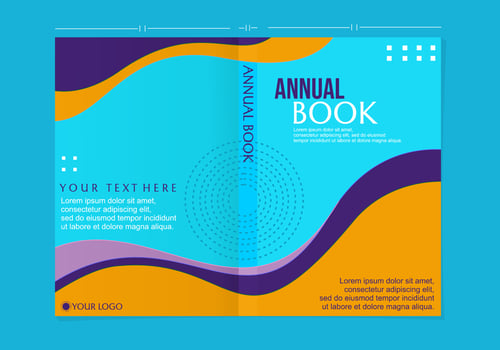 blue book cover design. templates for annual books. vector
