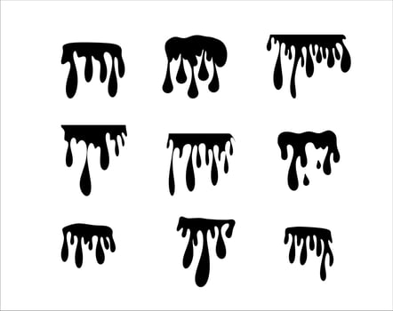 Collection of Dripping Paint Black Color vector