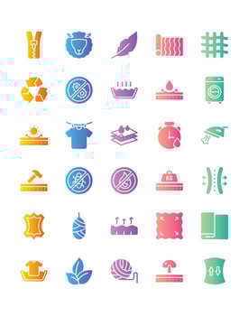 Fabric Icon Set 30 isolated on white background vector