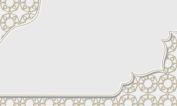 Arabic islamic elegant luxury white and golden ornamental background vector