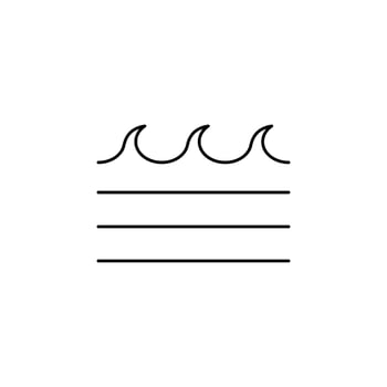 Ocean, Water, River, Sea Thin Line Icon Vector Illustration Logo Template. Suitable For Many Purposes.