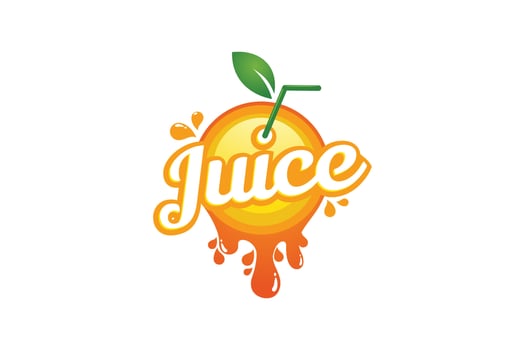 juice logo with refreshing lemon slice. vector