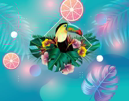colorful tropical background with realistic design vector