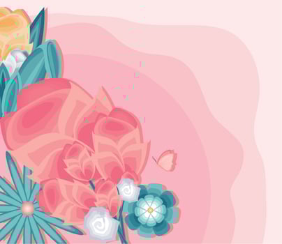flowers and butterfly vector