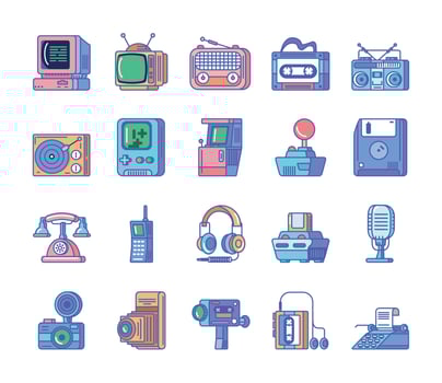 retro vintage tech vector