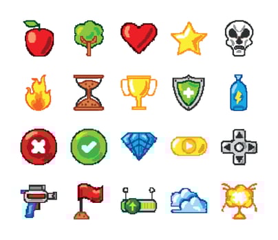 video game pixel vector
