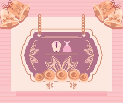wedding board and flowers vector